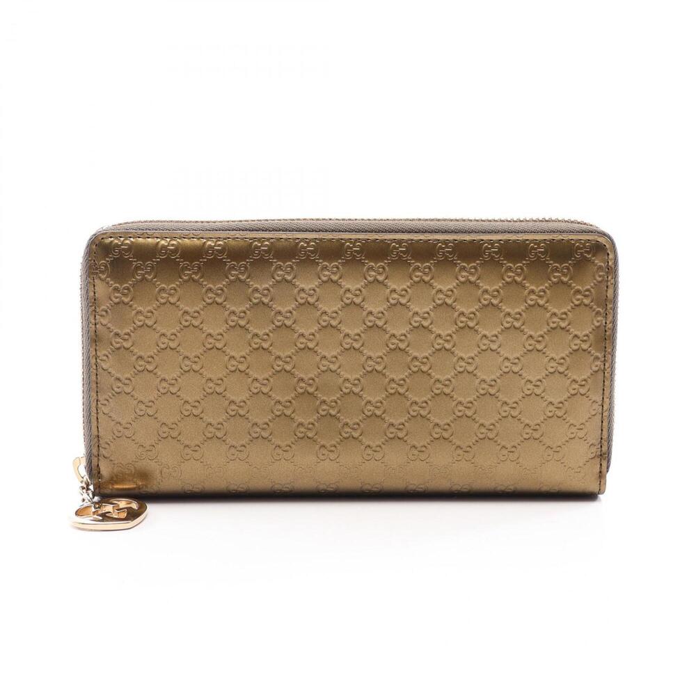 Gucci Lovely Microguccissima Round Long Wallet, Leather, Women's, Gold Tone, ...